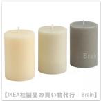 IKEA/ Ikea LOTSFAGEL/rotsu Vogel aroma стойка свеча 10 cm*30 час /3 шт. комплект vanilla / бежевый (006.087.72/00608772)