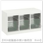 ショッピングikea ＩＫＥＡ/イケア　TROFAST/トロファスト　収納コンビネーション99x44x56 cm　ホワイト/ダークグレー・ライトグリーングレー（694.803.18/69480318）