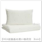 IKEA/イケア LENAST/レーナスト 掛け布団カバー/ 枕カバー ベビーベッド用110x125/35x55 cm ホワイト(904.923.00/90492300)