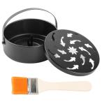 蚊取り線香入れ 蚊取り線香ホルダー 掃除ブラシ付き 蚊取り線香立て 鉄製 コンパクト 線香ホルダー 吊り下げ 蚊取り線香ケース 蚊取り線香皿 お洒落