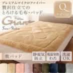 〔単品〕敷パッド クイーン〔gran〕ナチュラルベージュ プレミアムマイクロファイバー贅沢仕立てのとろける毛布・パッド〔gran〕グラン 敷パッド単品