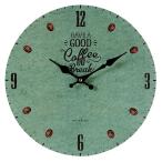 モチーフクロック/壁掛け時計 〔Lサイズ/COFFEE BREAK-green-　コーヒー ブレイク グリーン〕 直径33cm