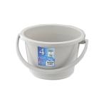 〔20セット〕 ポリバケツ/清掃用品 〔4WB〕 ライトグレー 丸型 『ベルク』 〔家庭用品 掃除用品 業務用〕〔代引不可〕