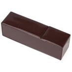 エナメル調 マグネット式 メガネケース ブラウン CY-6176-1