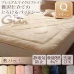 〔単品〕敷パッド クイーン〔gran〕ナチュラルベージュ プレミアムマイクロファイバー贅沢仕立てのとろけるパッドシーツ〔gran〕グラン 敷パッド