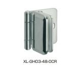 ガラス丁番 XL-GH03-48-0型 インセット扉用 XL-GH03-48-0CR 鏡面研磨 クリアー塗装 扉幅: 650以下 扉高さ: 900以下 スガツネ工業 LAMP ランプ