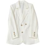 ホワイト スーツジャケット レディース テーラードジャケット バックボタン ブレザー カジュアル 長袖 アウター 薄手 スプリングコート