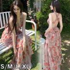 ワンピース リゾートワンピ 背中 開き ハワイ ピンク リゾートワンピース 沖縄 夏ワンピ マキシワンピース 肩見せ 夏 レディース ビーチ