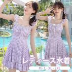  One-piece купальный костюм женский одежда видно безрукавка в клетку цветочный принт накладка имеется надеты .. лента оборка взрослый симпатичный лето море бассейн resort лиловый M L XL 2XL