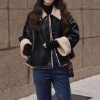  мутон жакет женский мутон боа жакет внешний длинный рукав Корея мода искусственная кожа eko кожа защищающий от холода теплый осень-зима 