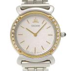 セイコー SEIKO クレドール 5A70 0290 シルバー文字盤 ベゼルダイヤ SS/K18YG クォーツ 22mm レディース 腕時計 本物保証 保付 超美品