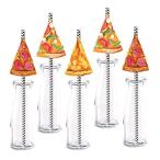 ピザパーティーストローデコレーション 24個パック ピザ誕生日パーティー用品 デコレーション ペーパーデコレーション