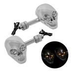 Skull LED указатель поворота металлизированный янтарь люминесценция M10 мотоцикл череп custom украшать аксессуары детали .. свет american 
