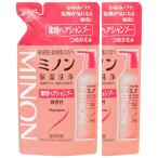 ミノン 薬用ヘアシャンプー つめかえ用 380mL 2個セット サンプル付き ヘアシャンプー 敏感肌 かゆみ フケ 保湿 乾燥対策 弱酸性 低刺激性