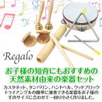 Regalo(レガロ) 知育 打楽器 セット 子供 おもちゃ 木 パーカッション 玩具 無着色 ナチュラル 5種 7点