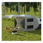 タープ テント カーサイドタープ 車用 日よけカーテント 両側に大型二重窓 内側は通気性メッシュ 通気性 設営簡単 単体使用可能 2〜4人用 キャンプ テント アウ