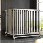 ショッピングケージ 大型犬用ケージ 犬 サークル ペットケージ ステンレス鋼製 キャスター付き 強くて頑丈 犬ケージ 中型犬 犬用ゲージ ペットハウス 長方形 屋根付き お手入れ簡単