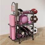 ヨガマット収納ラック 3段 ホームジム エクササイズ機器 ウエイトラック トレーニング機器収納オーガナイザー トロリーカート ホームジム用 ダンベルラック
