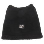 ショッピングビーニー AMBUSH アンブッシュ RAVE BEANIE 12115095 ウール ロゴ 猫耳ニット帽 ブラック ビーニー ニットキャップ