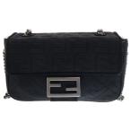 FENDI フェンディ FFモチーフ ズッカ柄 バゲットチェーン メッシュショルダーバッグ レディース 8BR793 ブラック