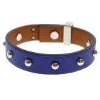 HERMES エルメス Mini Dog ミニドッグ レザーブレスレット X刻印 ブルー レディース