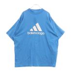 バレンシアガ 23SS × adidas アディダス ロゴ刺繍 インサイドアウト クルーネック 半袖Tシャツ カットソー 731769 TNVP3 ブルー