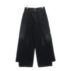 BALENCIAGA バレンシアガ 23AW DOUBLE SIDE TROUSERS ダブルサイドドッキングワイドデニムパンツ 767983 TNW65 ブラック