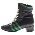 GUCCI グッチ ×adidas レザーショートブーツ 714871 ブラック/グリーン