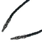 CHROME HEARTS クロムハーツ LEATHER BRAID SCROLL ネックレス レザーブレイドネックレス ブラック/シルバー BCA377