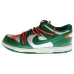 ナイキ ×オフホワイト DUNK LOW PINE-GREEN ダンク パイングリーン ローカットスニーカー グリーン/ホワイト US9/27.0cm CT0856‐100