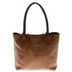 CHROME HEARTS クロムハーツ FS TOTE FSトート クロスパッチ付きレザートートバッグ ブラウン