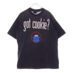 VINTAGE ヴィンテージ 90s COOKIE MONSTER got Cookie クッキーモンスター ロゴプリント半袖Tシャツ カットソー ブラック