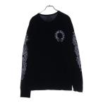 CHROME HEARTS クロムハーツ Horseshoe Arm Floral Thermal L/S Tee ホースシュー アームフローラル サーマル長袖Tシャツ ロンT ブラック