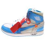 ショッピングjordan ナイキ ×OFF-WHITE AIR JORDAN 1 オフホワイト エアジョーダン1 パウダーブルー ハイカットスニーカー US10.5/28.5cm AQ0818-148