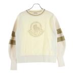 MONCLER モンクレール ロゴ刺繍 ニット切替 クルーネックスウェットトレーナー E10938063200 アイボリー