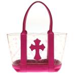 CHROME HEARTS クロムハーツ TOTE MINI VINYL トートミニ クロスパッチ ビニール レザートートバック クリア/ピンク