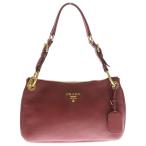 PRADA プラダ ロゴ レザーショルダーバッグ レッド レディース BR4894