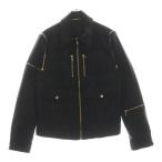 DOLCE & GABBANA ドルチェアンドガッバーナ 03AW ジップデザイン デタッチャブル 中綿ジップアップジャケット ブラック