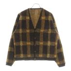 VINTAGE ヴィンテージ 60-70S チェック柄 ウール カーディガン ブラウン