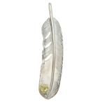 ショッピングking  TADY & KING タディアンドキング 特大SVフェザーペンダント GPロングホーン ネックレストップ 左向き シルバー/ゴールド
