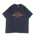 HARLEY DAVIDSON ハーレーダビッドソン 90s VINTAGE FEEL THE HEAT REIMANS 両面プリント Tシャツ 半袖カットソー ブラック