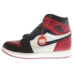 ナイキ AIR JORDAN 1 RETRO HIGH OG BRED TOE エアジョーダン1 ブレッドトゥ ハイカットスニーカー レッド/ブラック US9/27cm 555088-610