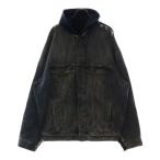 バレンシアガ 23SS Hooded Sweat Denim Jacket フード付きスウェット切替ハイブリッドデニムジャケット ネイビー/インディゴ 738737 TNW65