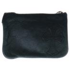 CHROME HEARTS クロムハーツ ZPR CHG PURSE ジッパーチェンジパース クロスパッチ レザーウォレット 財布 コインケース ブラック/シルバー