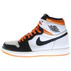 ナイキ AIR JORDAN 1 エア ジョーダン 1 ハイ エレクトロオレンジ ハイカットスニーカー ホワイト/オレンジ US9/27cm 555088-180