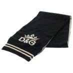 DOLCE & GABBANA ドルチェアンドガッバーナ ロゴ マフラー ストール カシミヤ ブラック/ホワイト