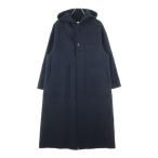 HYKE ハイク 24AW フードメルトンコート ウールロングコート ブラック 242-1748