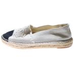 CHANEL シャネル エスパドリーユ キャンバス ロゴ ローカット スニーカー シューズ ホワイト/ブラック MG29762