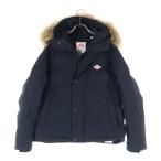 DANTON ダントン フーデッド ジップアップ ダウンコート ジャケット リアルファー ブラック 18A-FA-002