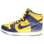 ショッピングDUNK NIKE ナイキ 【観賞用 1998年製】 DUNK HIGH MICHIGAN 630335-471 ダンク ハイカットスニーカー ミシガン イエロー/ネイビー US10/28cm